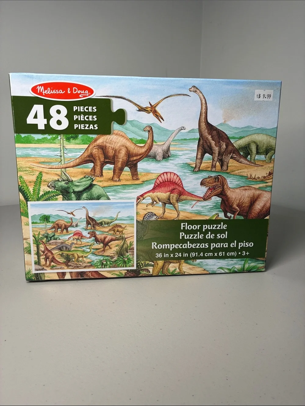 Melissa & Doug Dinosaur Floor Puzzle - Green, Blue, Brown